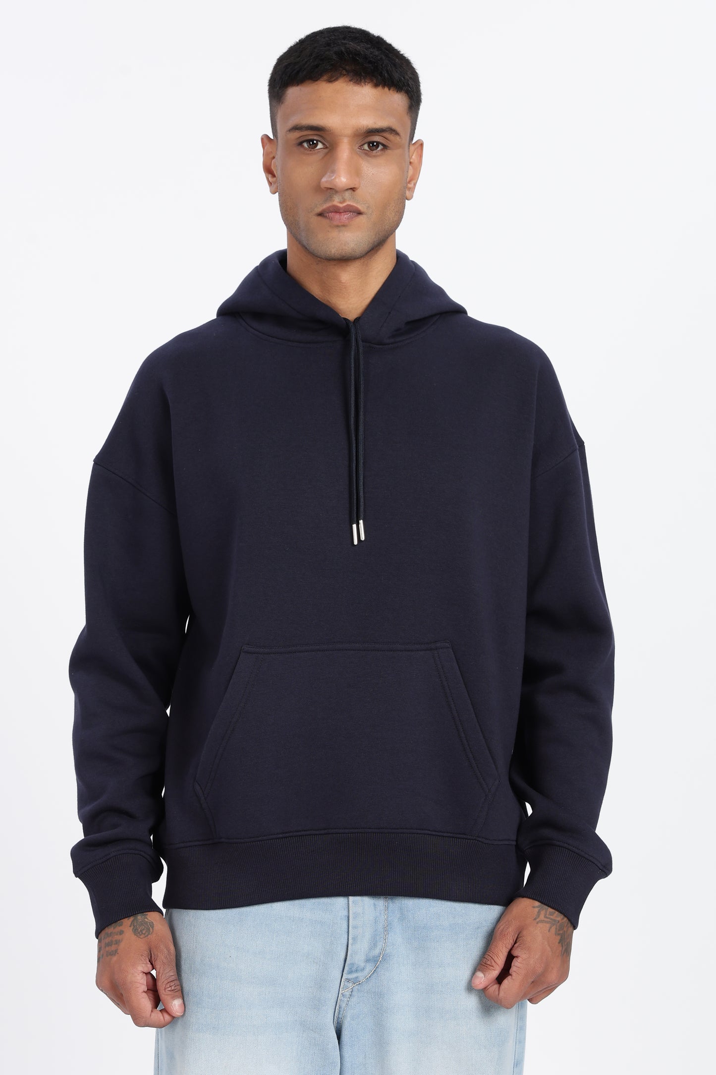 Drop Shoulder Core Lab Hoodie – Navy Blue