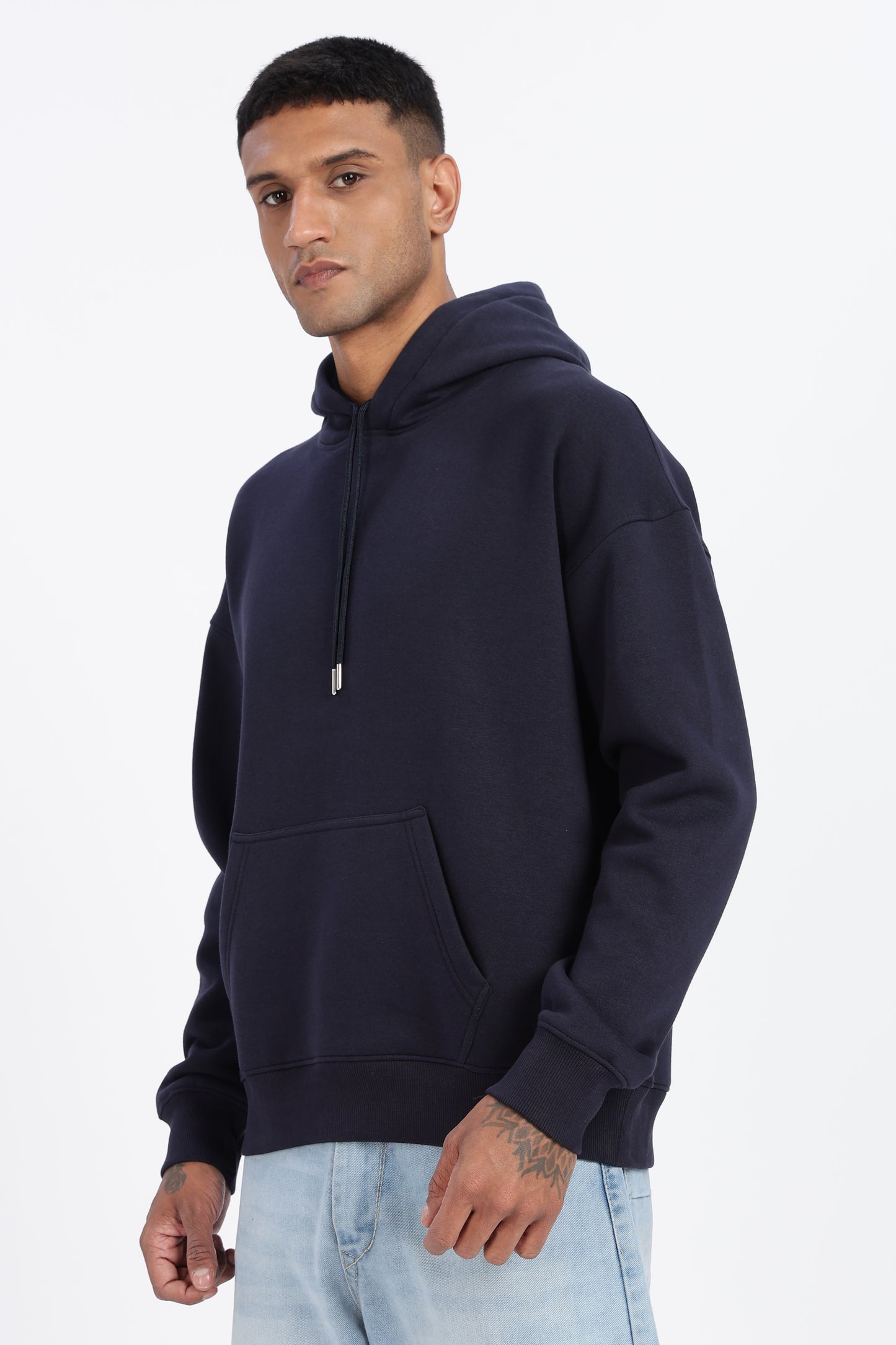 Drop Shoulder Core Lab Hoodie – Navy Blue
