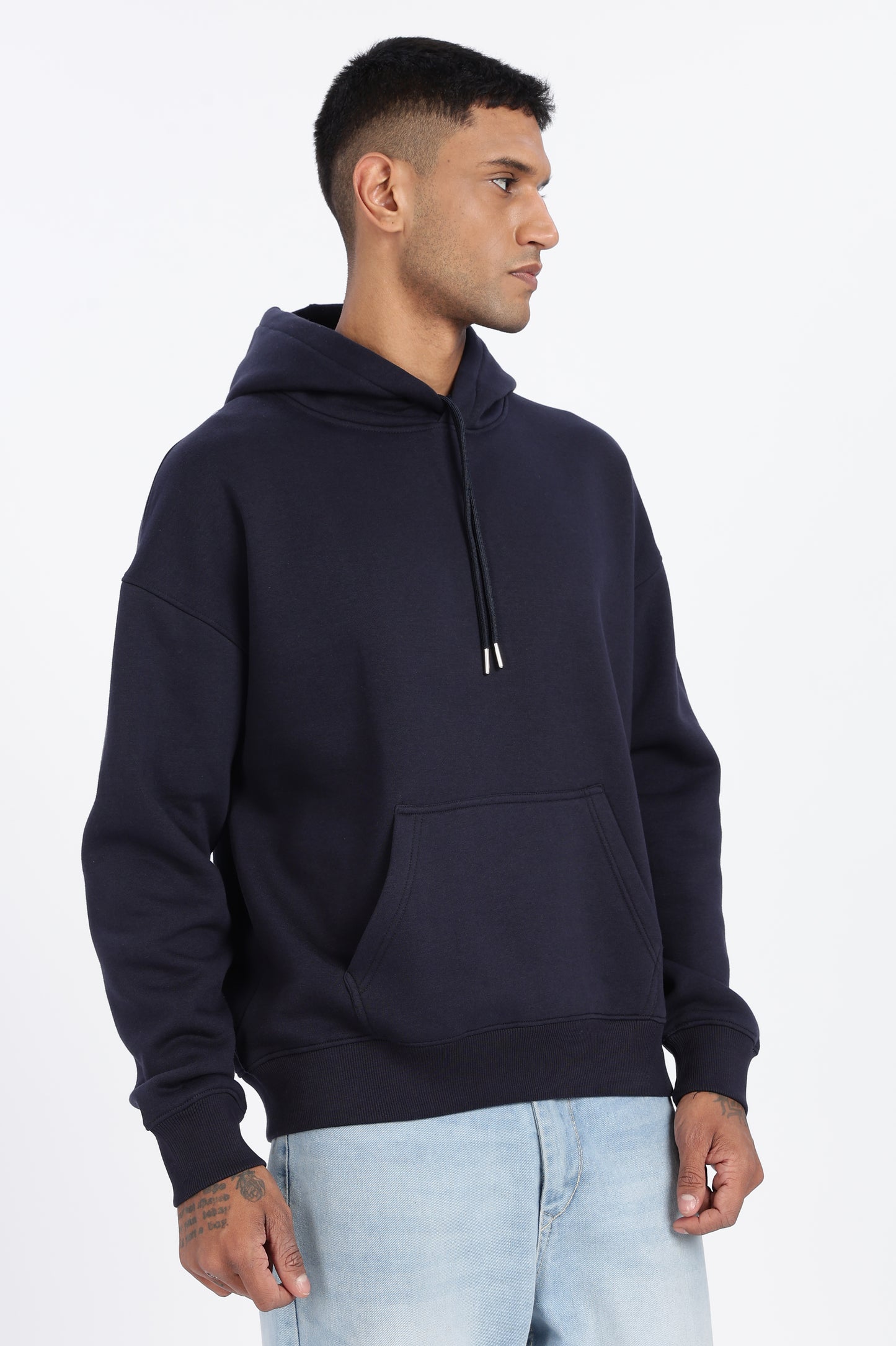 Drop Shoulder Core Lab Hoodie – Navy Blue