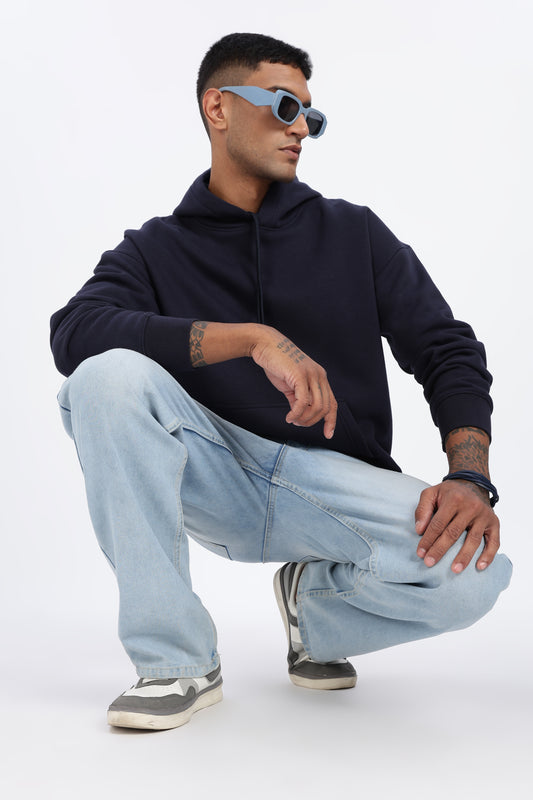 Drop Shoulder Core Lab Hoodie – Navy Blue