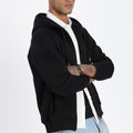 Drop Shoulder Zipper Hoodie – Black