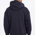 Drop Shoulder Zipper Hoodie – Navy Blue