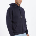 Drop Shoulder Zipper Hoodie – Navy Blue