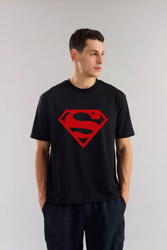 Superman Black Cotton Tee