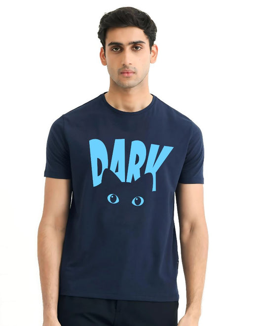 Minimal DARK Print T-Shirt for Men – Trendy & Relaxed Fit