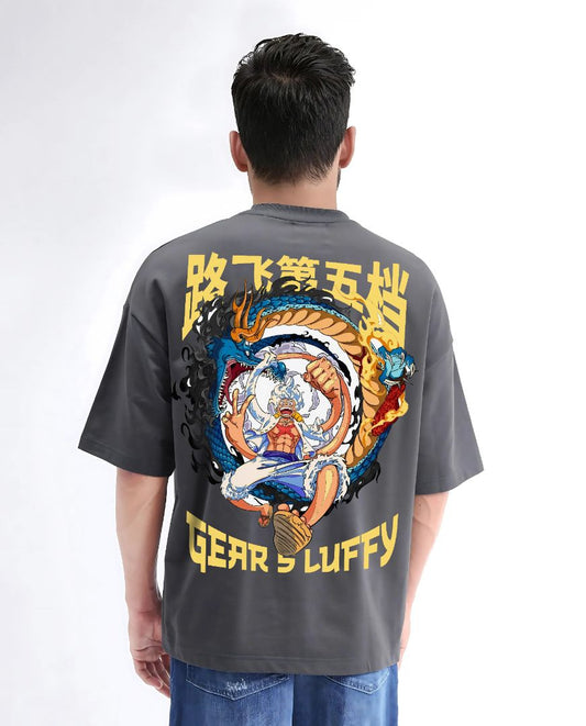 Gear 5 Luffy vs Kaido T-Shirt – Oversized One Piece Anime Tee