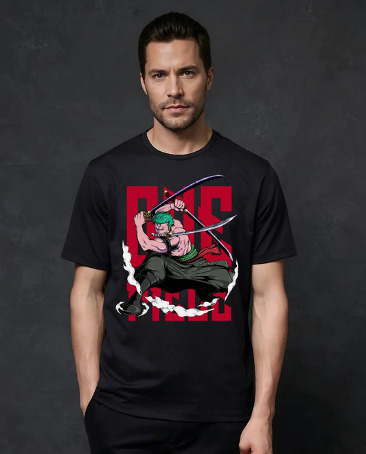 Zoro Triple Blade Black Tees – Anime Edition