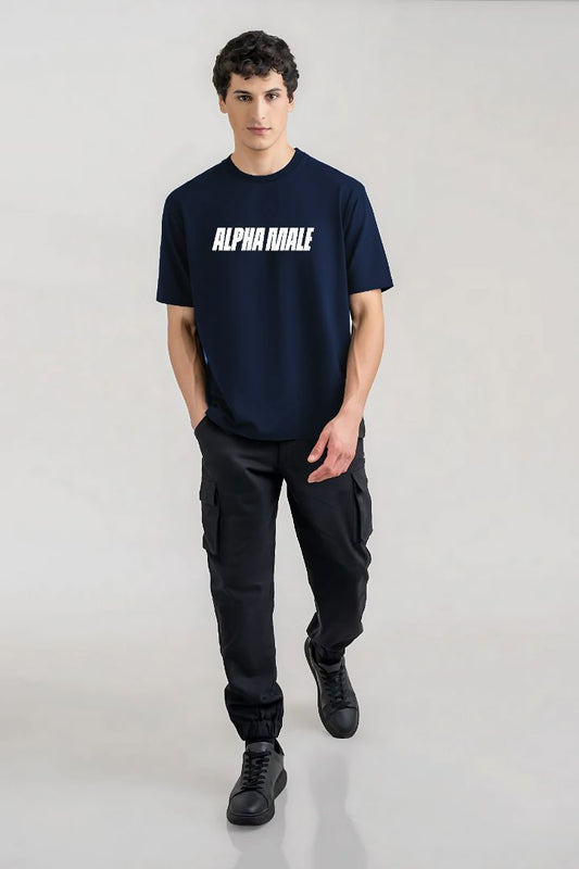 Alpha Male Oversized Tees – Navy Blue