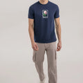 APOLLO Navy Blue Premium T-Shirt – Luxury Floral