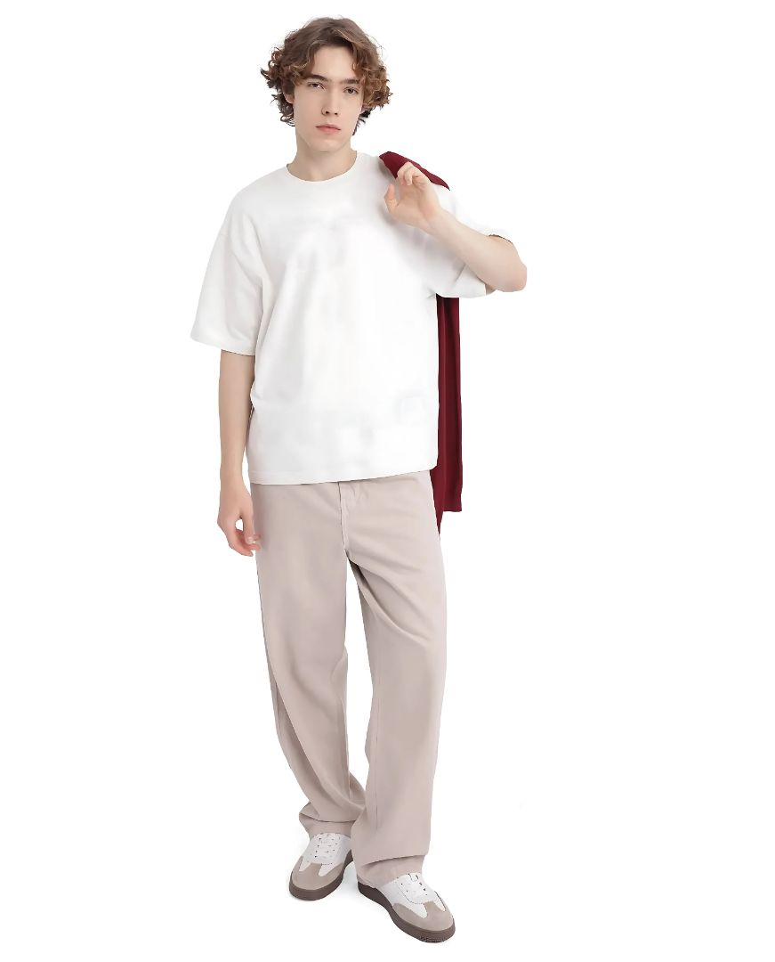 Oversized Plain White T-Shirt – Premium Cotton Basic Tee