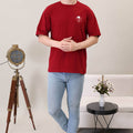 Astronaut Maroon Oversized T-shirts