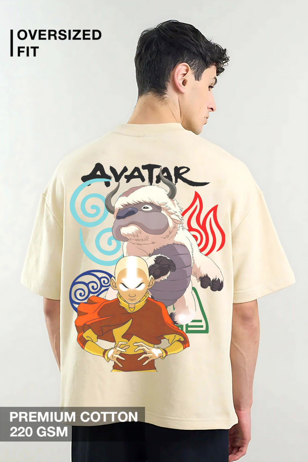 Avatar Aang oversized anime T-shirt for men – The Last Airbender design by Megakart