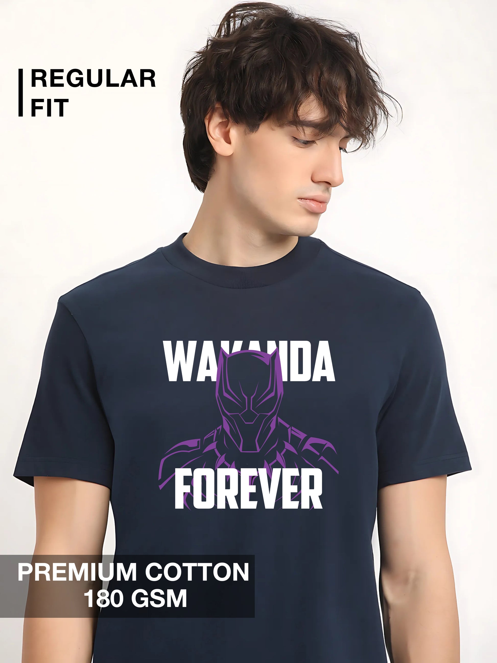Black Panther design T-shirt for men – premium cotton tee by Megakart