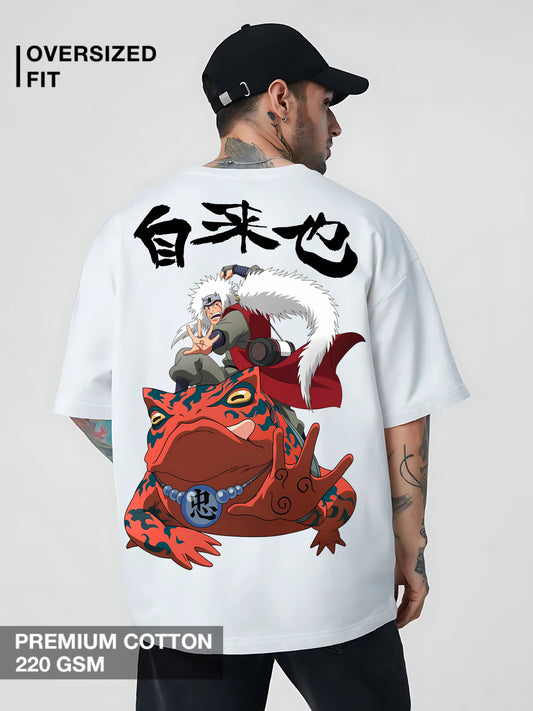 Jiraiya Riding Gamabunta T-Shirt – Naruto Anime Oversized Streetwear