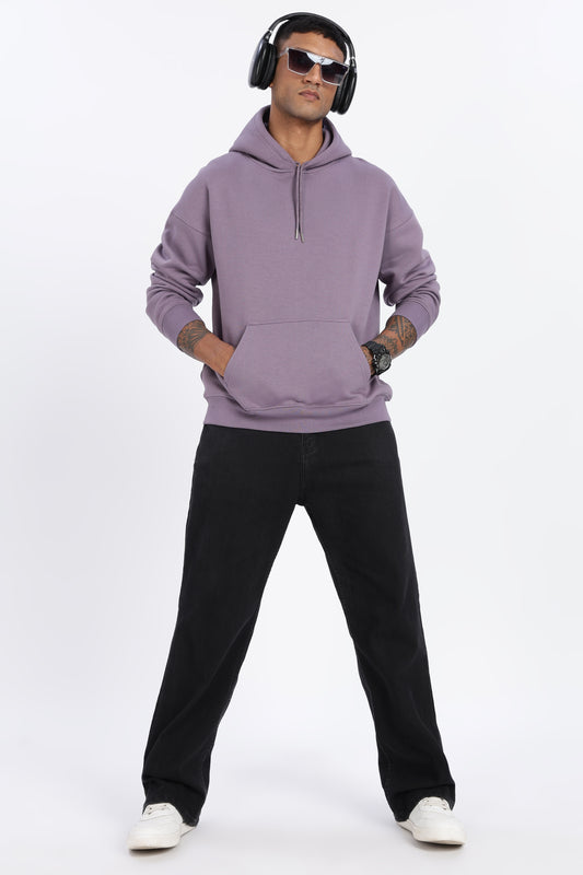 Lavender 350 GSM Heavy Cotton Fleece Drop Shoulder Hoodie – Megakart