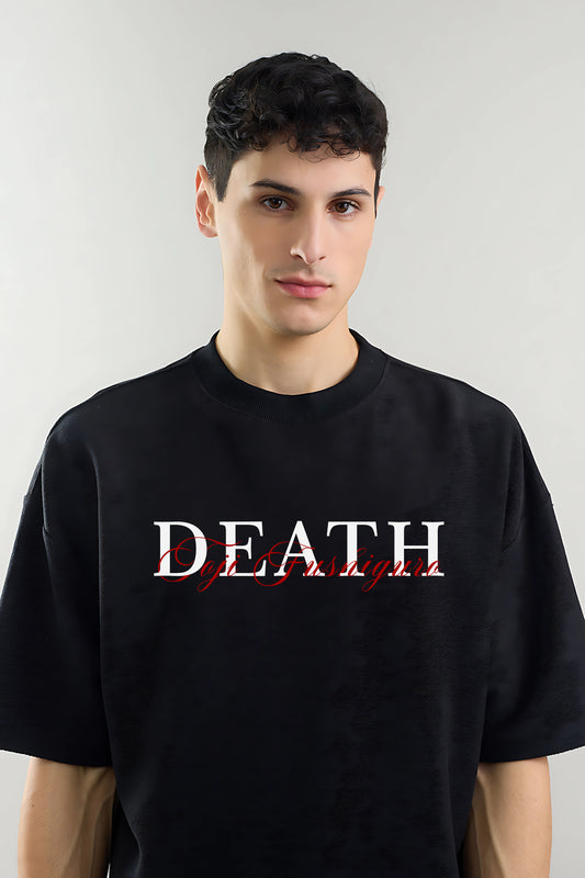 Oversized Toji Fushiguro anime t-shirt in black with bold text design for fans